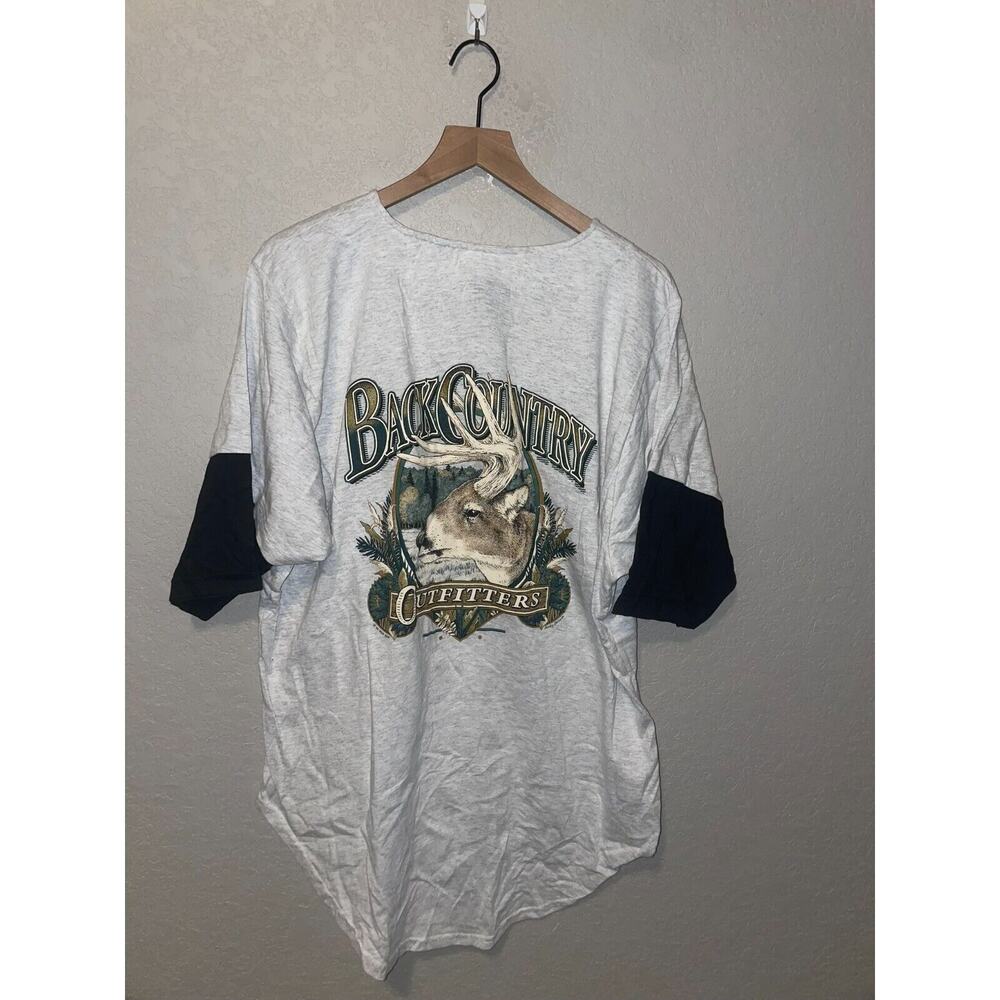 Vintage Deer Jersey Cotton Colorado Country Buck Gray Jersey Top VTG 90s Large